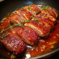 Entenbrust mit Honig-Orangen-Glasur