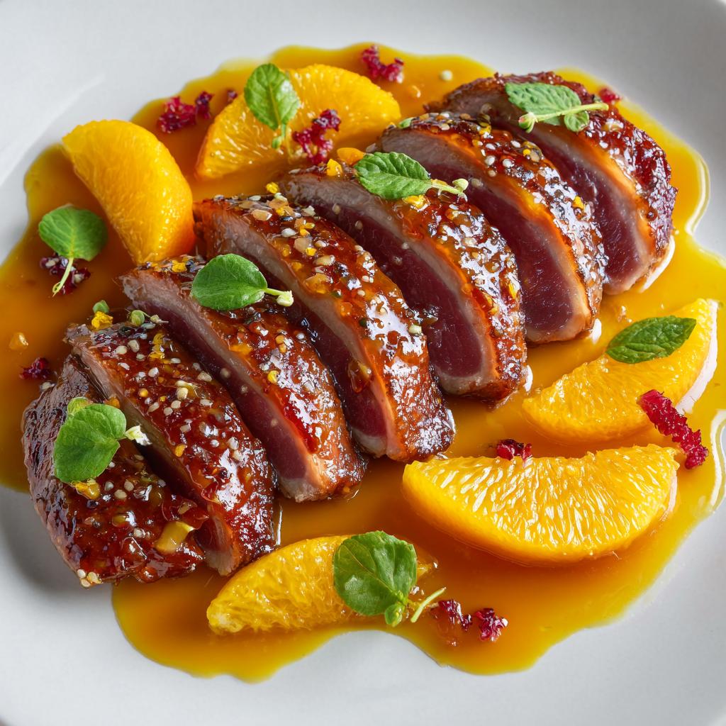 Entenbrust mit Orangensauce