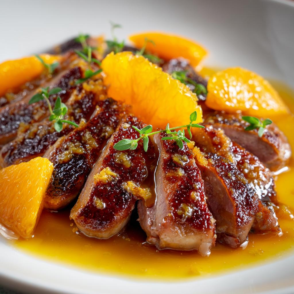 Entenbrust mit Orangensauce