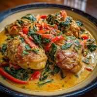Erdnuss-Kokos-Curry-Hühnchen