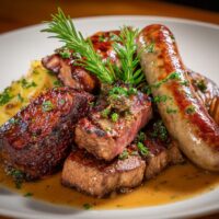 Fleischplatte mit verschiedenen Sorten