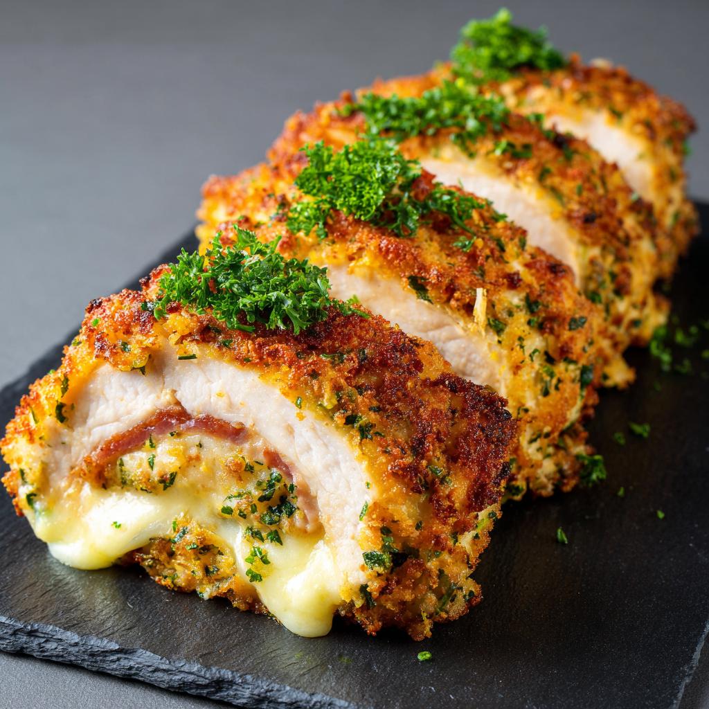 Fleischvogel mit Schinken und Käse