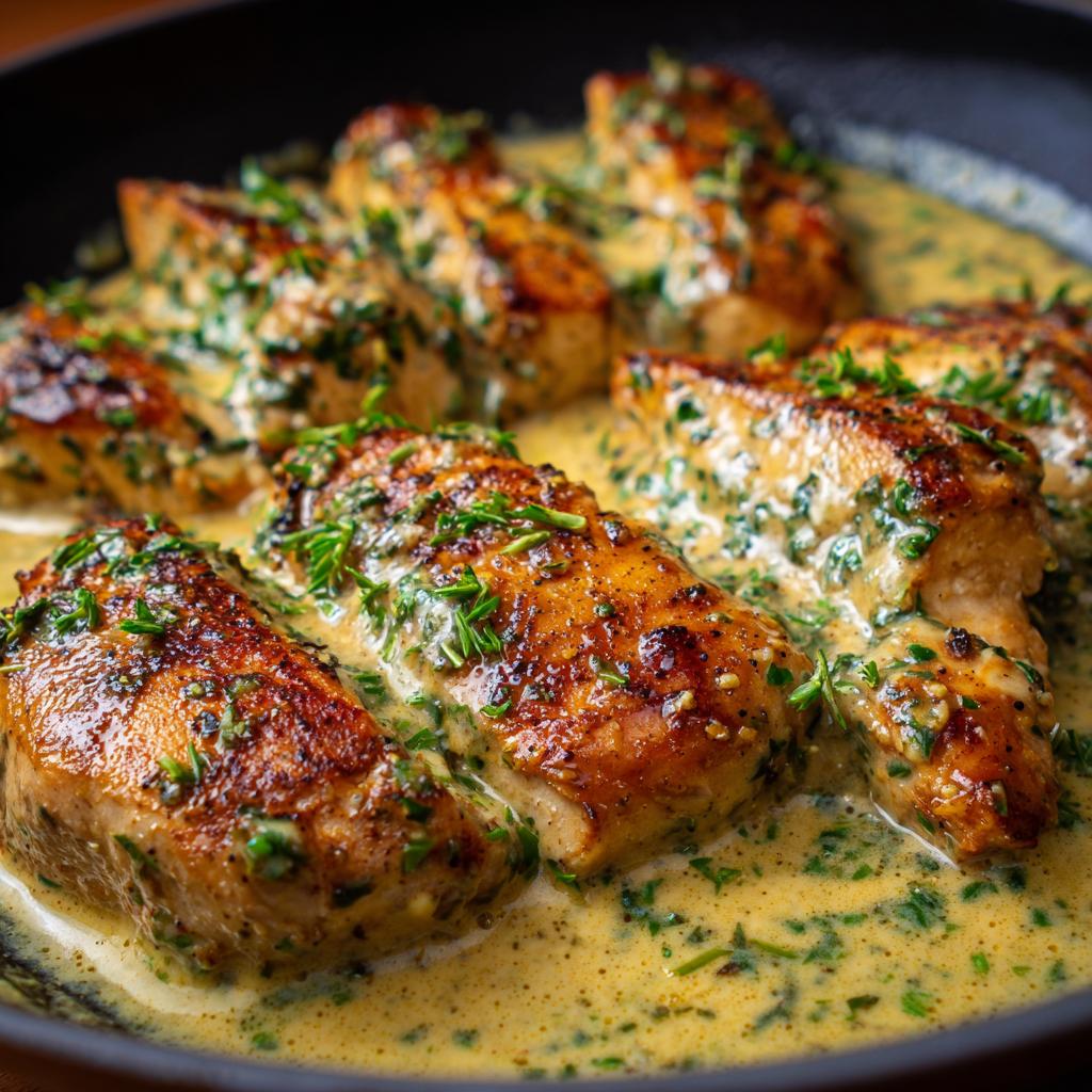 Französische Hähnchenbrust mit Sahnesauce - detail 1