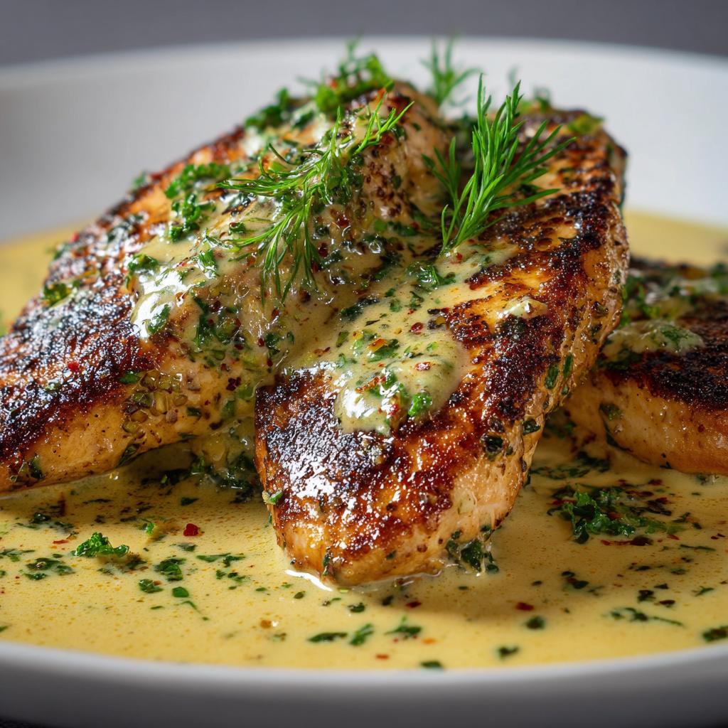 Französische Hähnchenbrust mit Sahnesauce