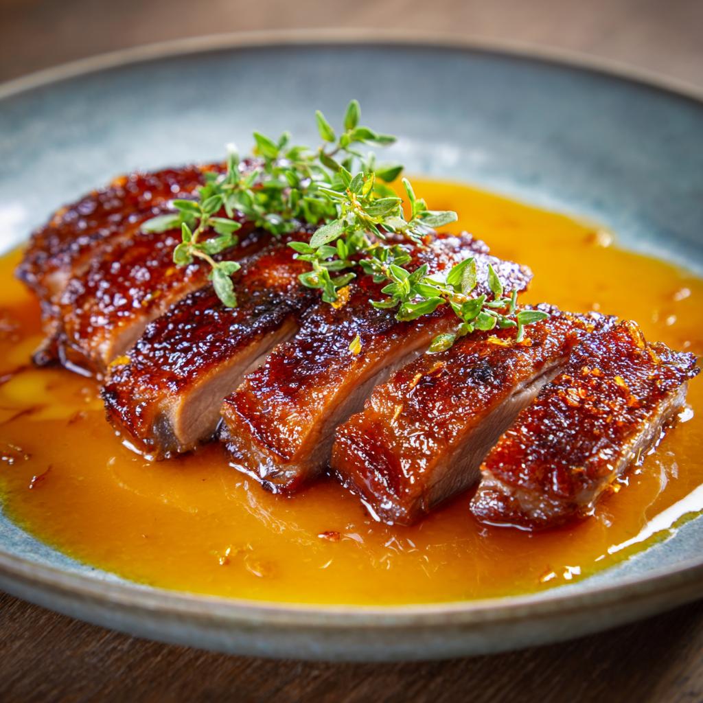 Gebratene Entenbrust mit Orangensauce - detail 1