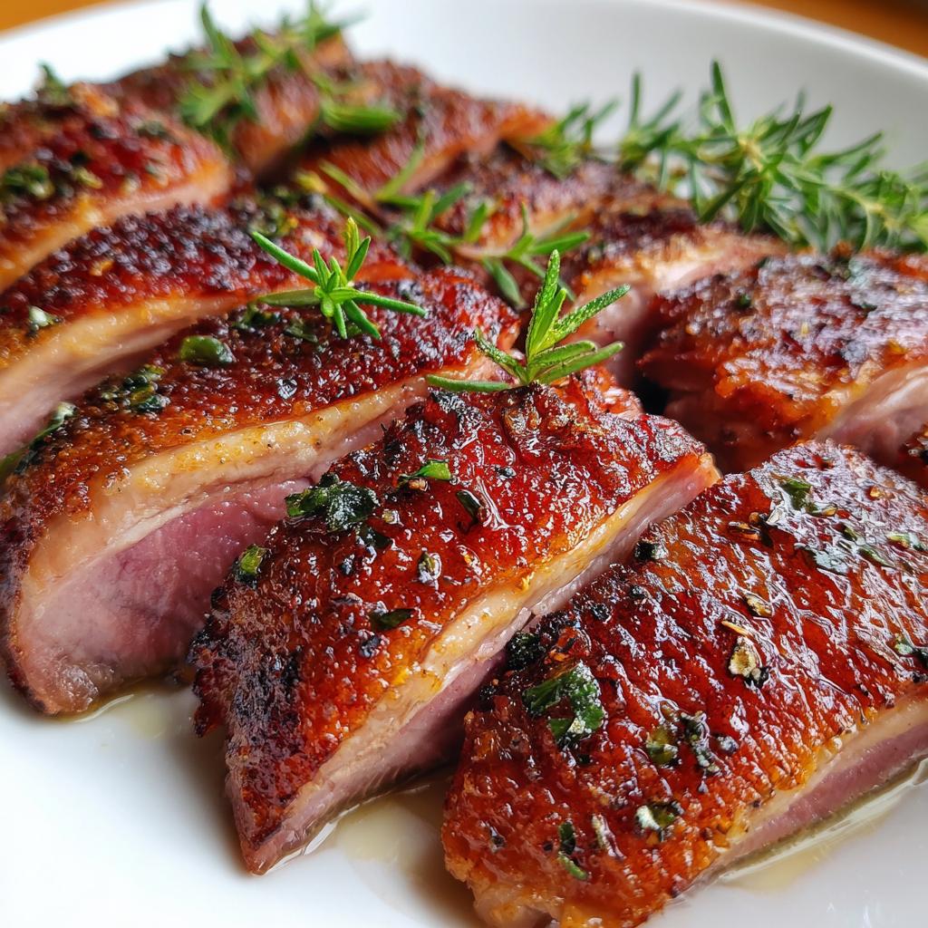 Gebratene Entenbrust mit frischen Kräutern - detail 1