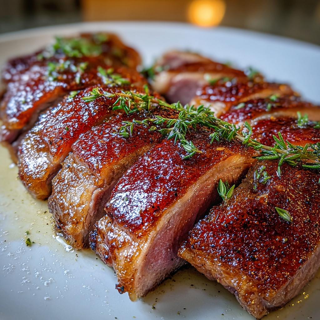 Gebratene Entenbrust mit frischen Kräutern