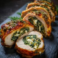 Gefüllte Hähnchenbrust mit Feta und Spinat