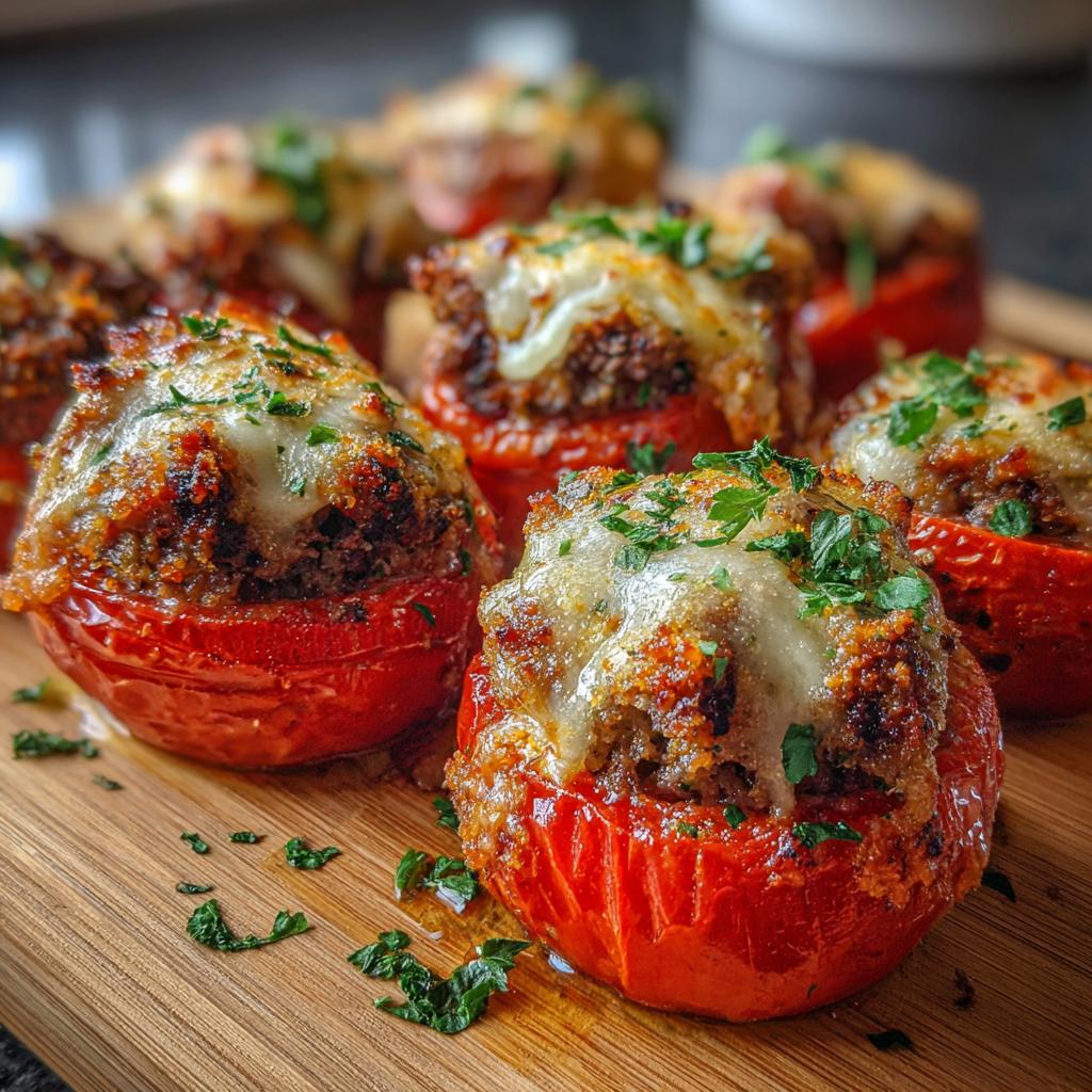 Gefüllte Tomaten mit Rindfleisch