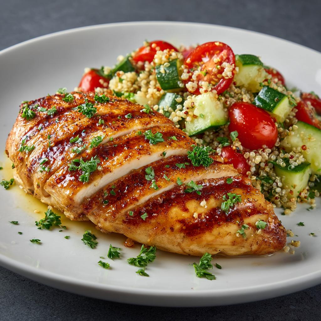 Gegrillte Hähnchenbrust mit Quinoa-Salat