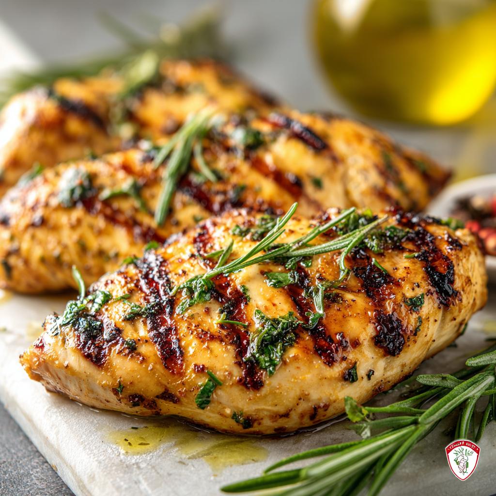 Gegrillte Hähnchenbrust mit Zitronen-Kräuter-Marinade