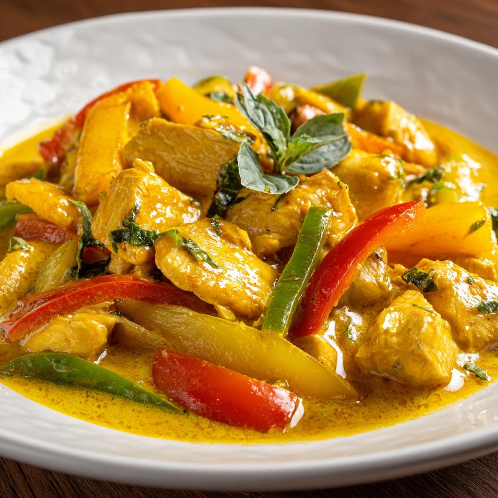 Gelbes Thai-Hühnchen-Curry