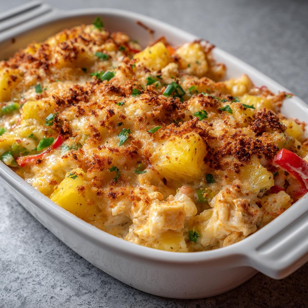 Hähnchen Curry Ananas Auflauf