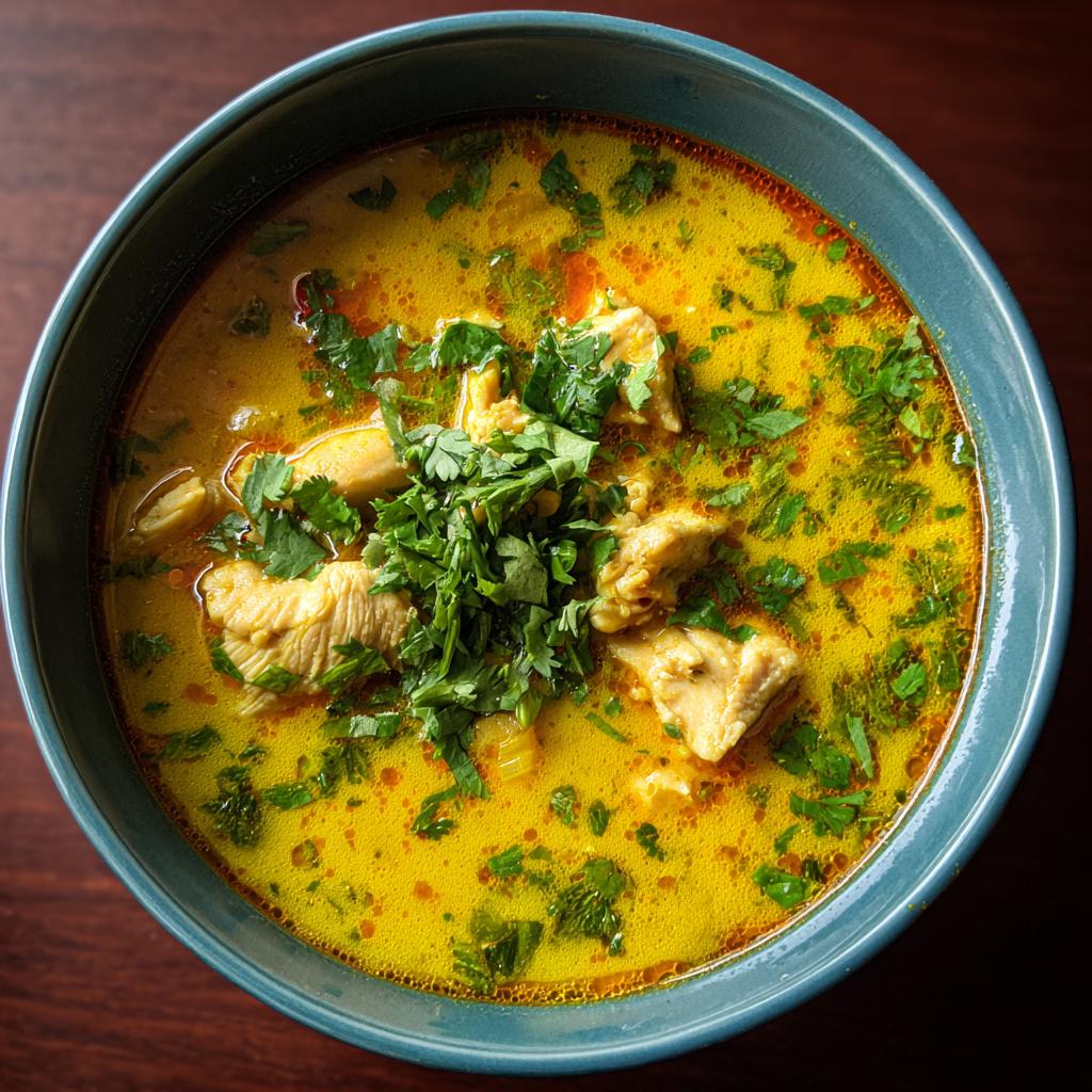 Hähnchen-Curry-Lauch-Suppe - detail 1