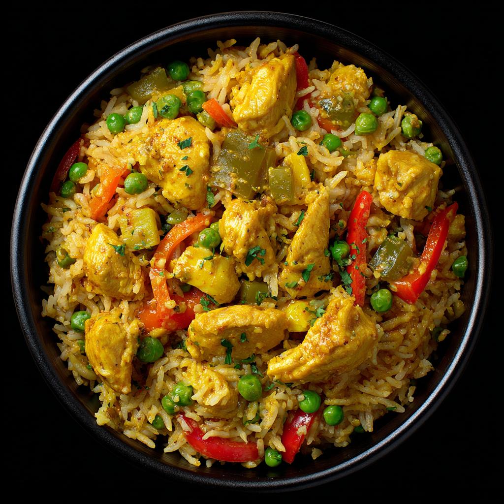 Hähnchen-Curry-Reispfanne - detail 1
