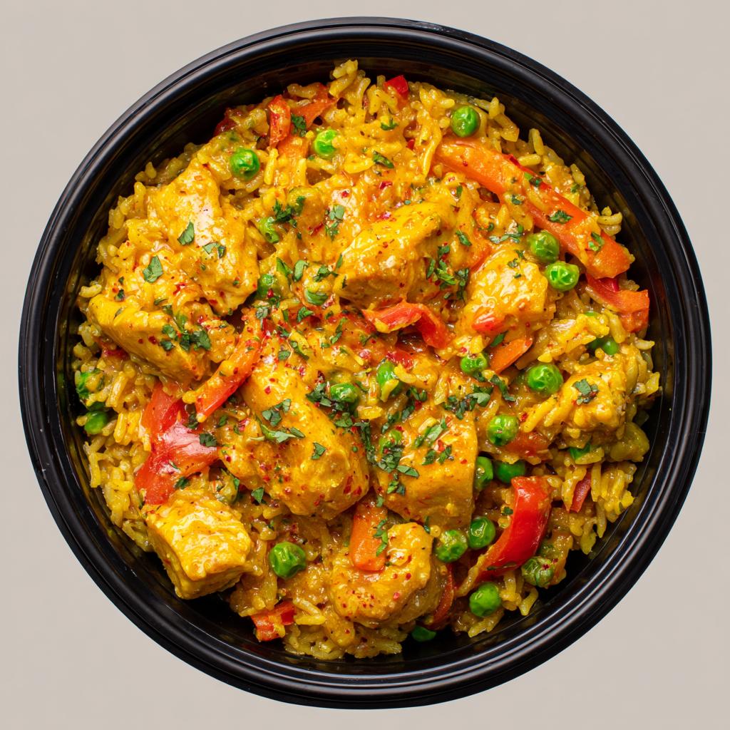 Hähnchen-Curry-Reispfanne
