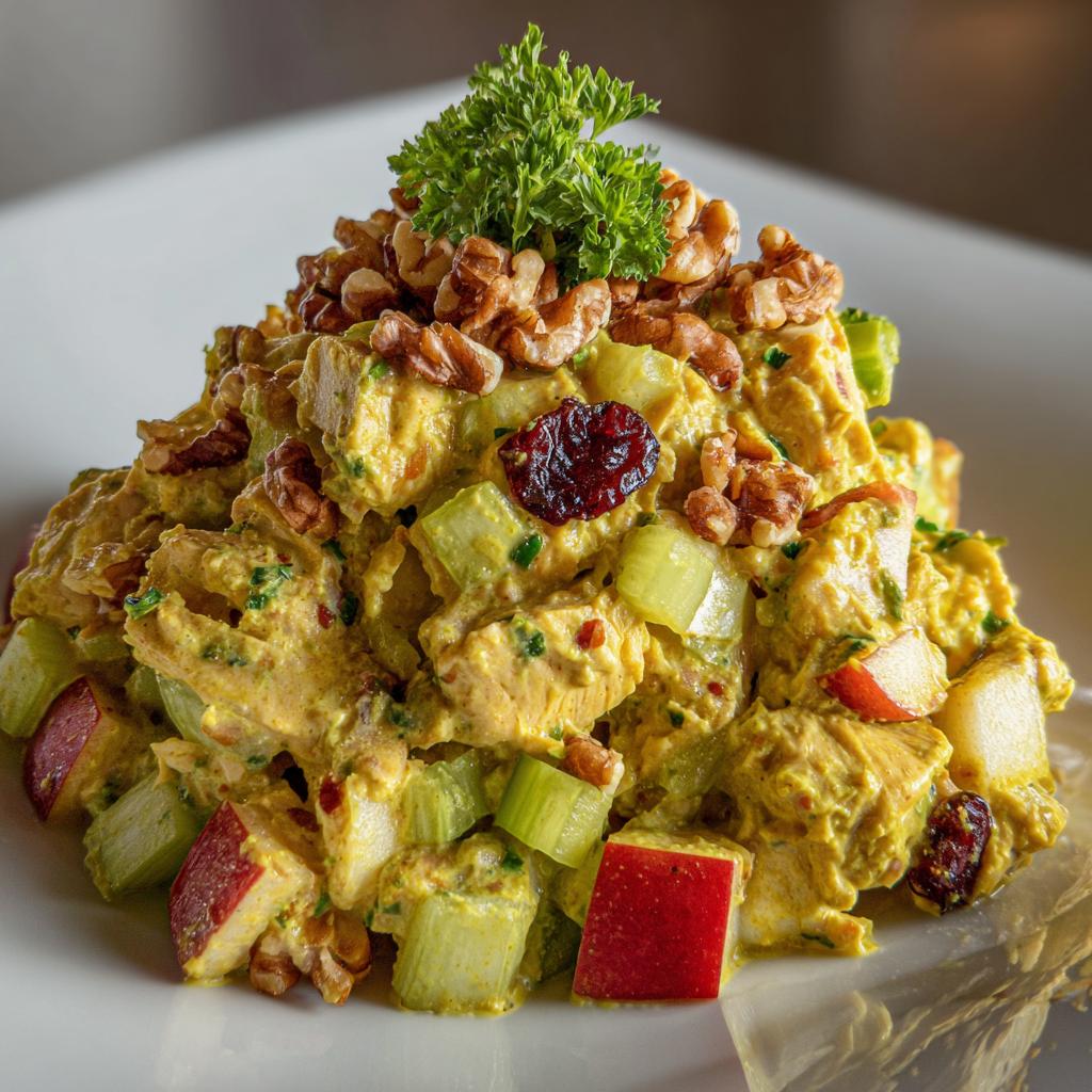 hähnchen curry salat - detail 1