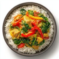 Hähnchen-Curry-Topf mit Reis