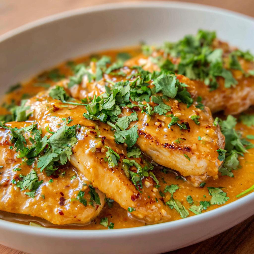 Hähnchenbrust in Erdnusssauce