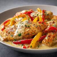 Hähnchenbrust mit Paprika-Cremesauce