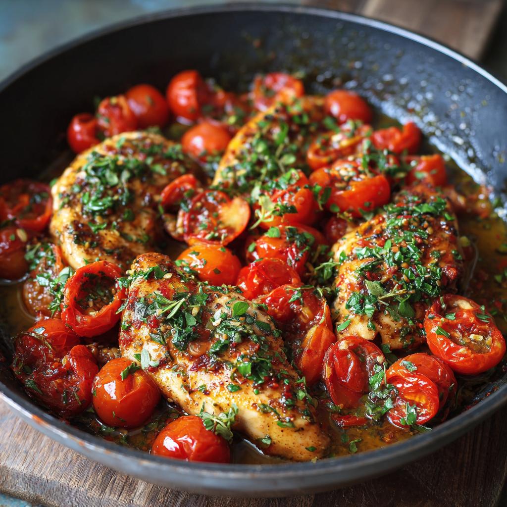 Hähnchenbrust mit Tomaten und Kräutern - detail 1