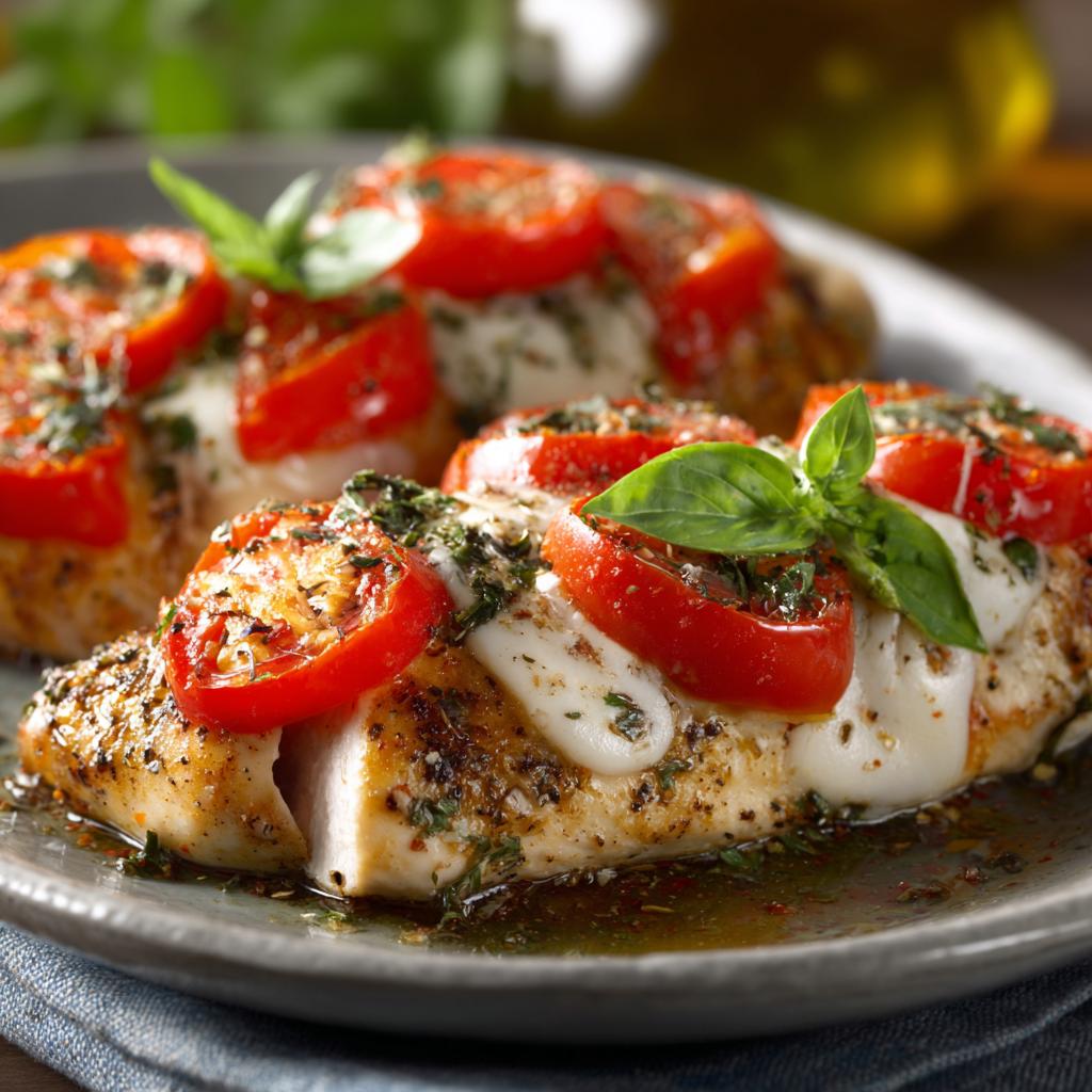 Hähnchenbrust mit Tomaten und Mozzarella - detail 1