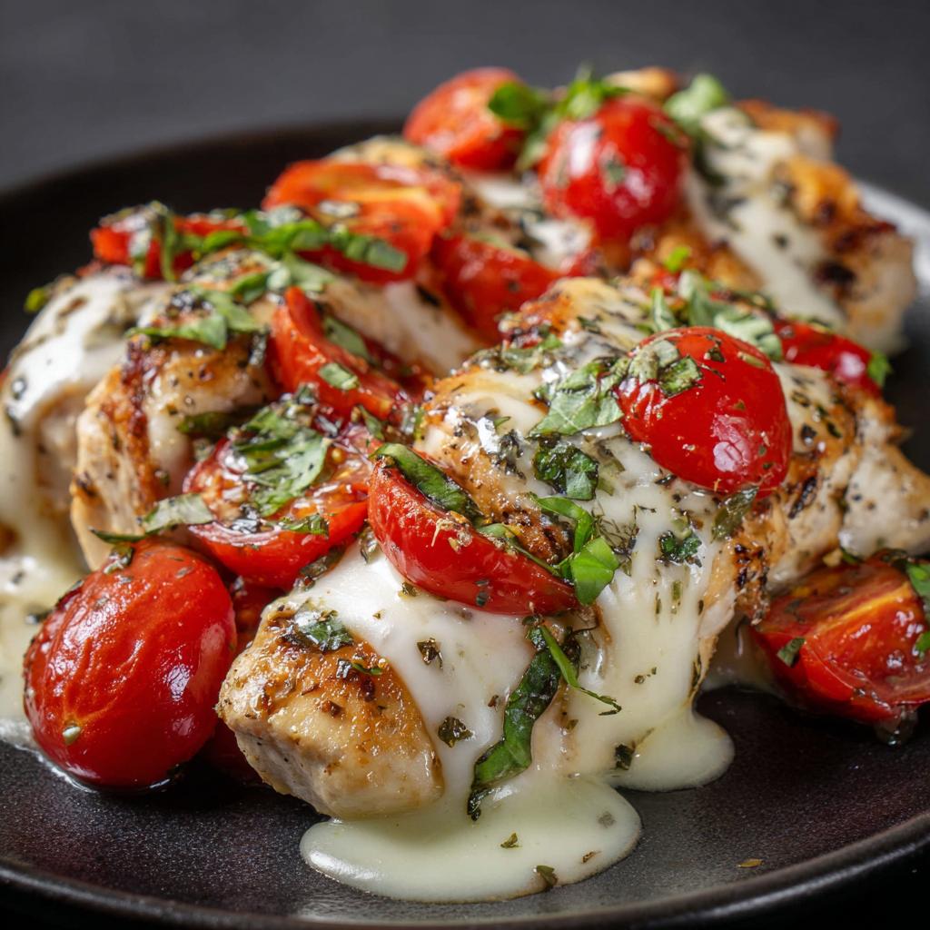 hähnchenbrust mit tomaten und mozzarella - detail 1