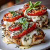 Hähnchenbrust mit Tomaten und Mozzarella