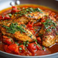 Hähnchenfilets mit würziger Tomatensoße
