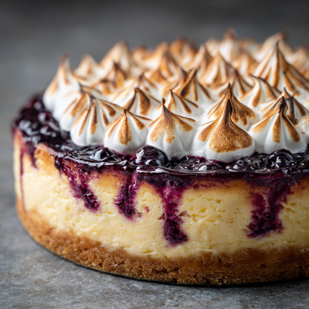 Johannisbeer Käsekuchen mit Baiser