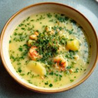 Kartoffelsuppe mit Krabben
