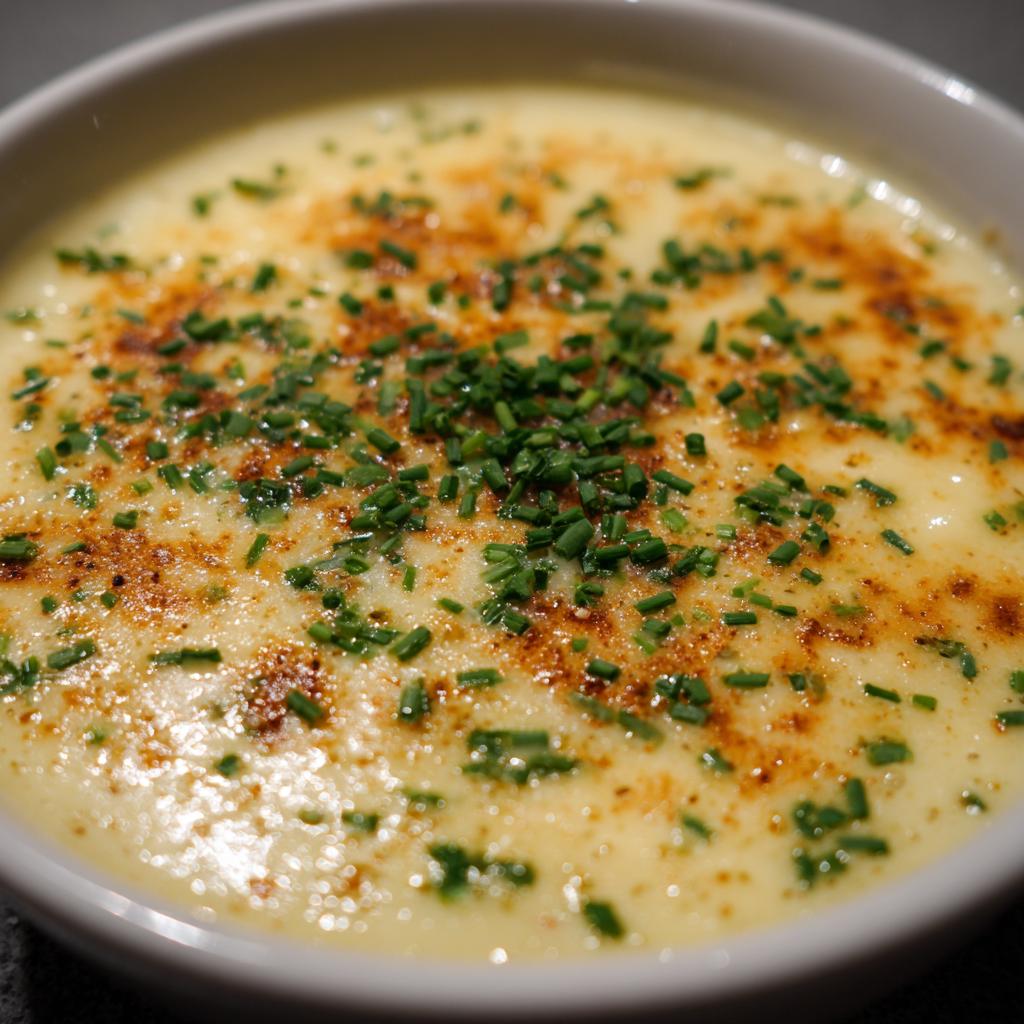 Kartoffelsuppe mit geschmolzenem Käse - detail 1