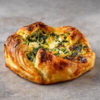 Kücheninsel mit Spinat und Feta