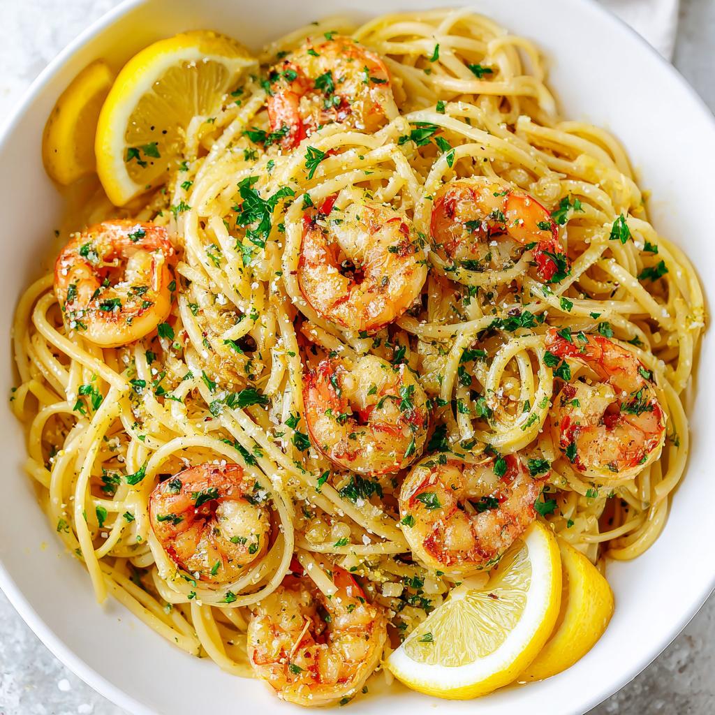 Knoblauchbutter Garnelen Pasta