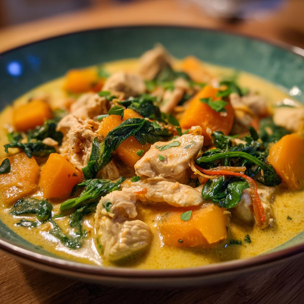 Kürbiscurry mit Hähnchenfilet