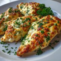 Käseüberbackene Hähnchenfilets