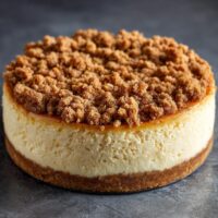 Käsekuchen mit Kruste und Streuseln