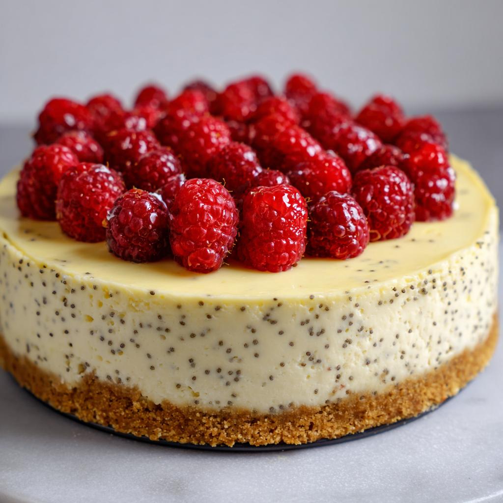 Käsekuchen mit Mohn und Himbeeren - detail 1