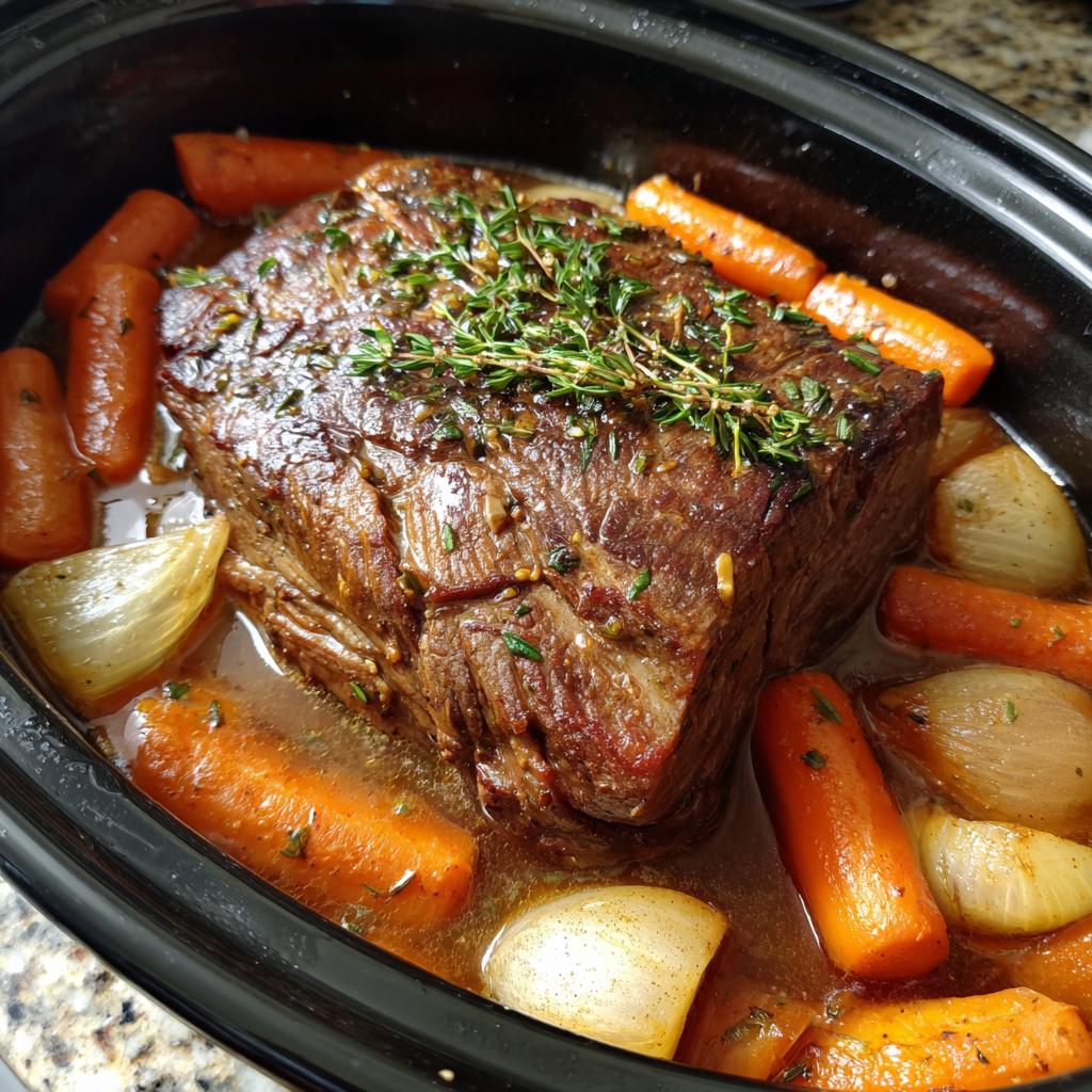 Langsam gegarter Rinderbraten