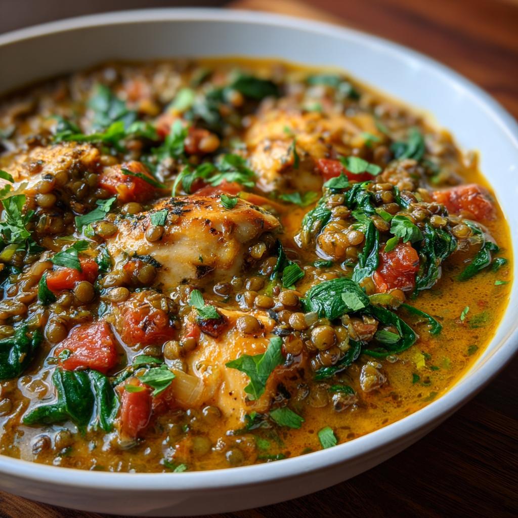 linsen curry eintopf mit hähnchen - detail 1