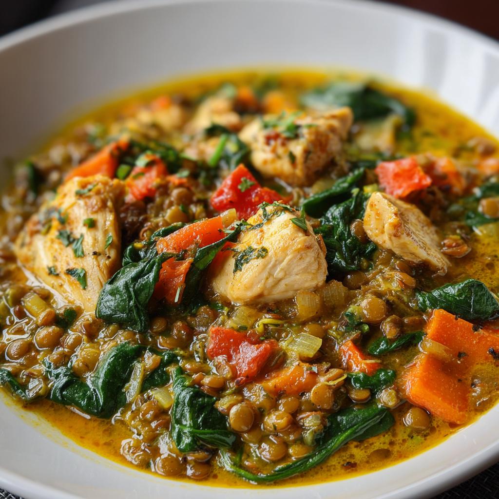 Linsenhühnchen-Curry-Eintopf