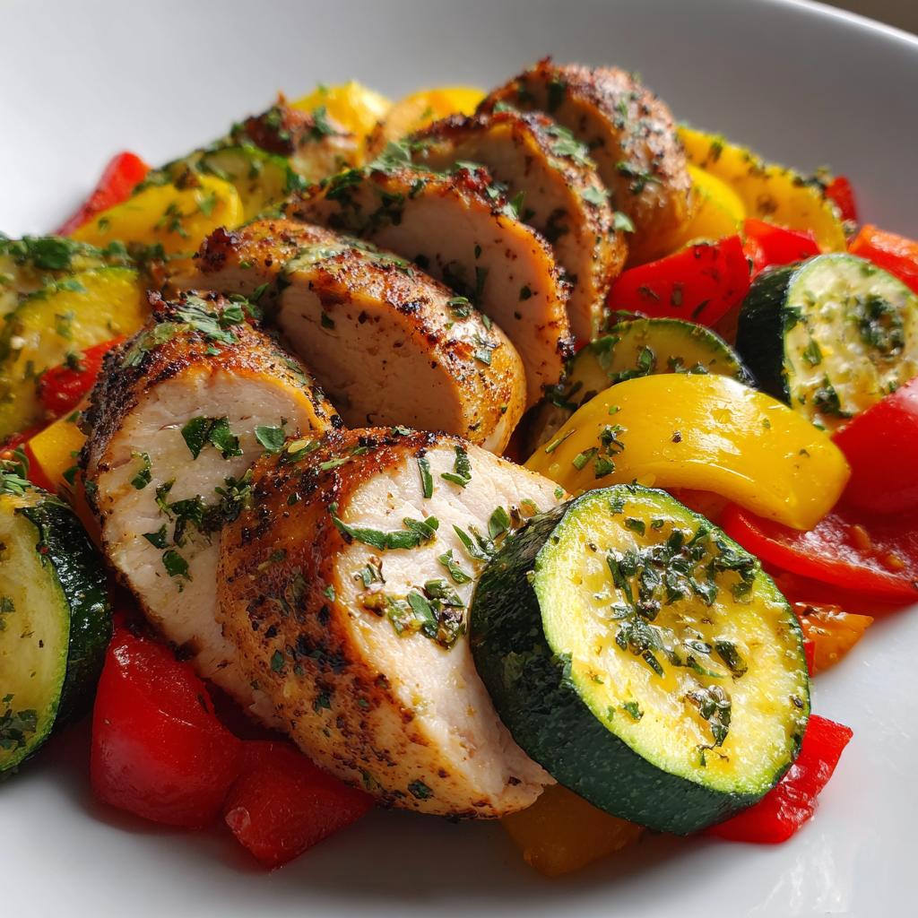 Low Carb Hähnchen mit Zucchini und Paprika - detail 1