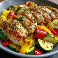 Low Carb Hähnchen mit Zucchini und Paprika
