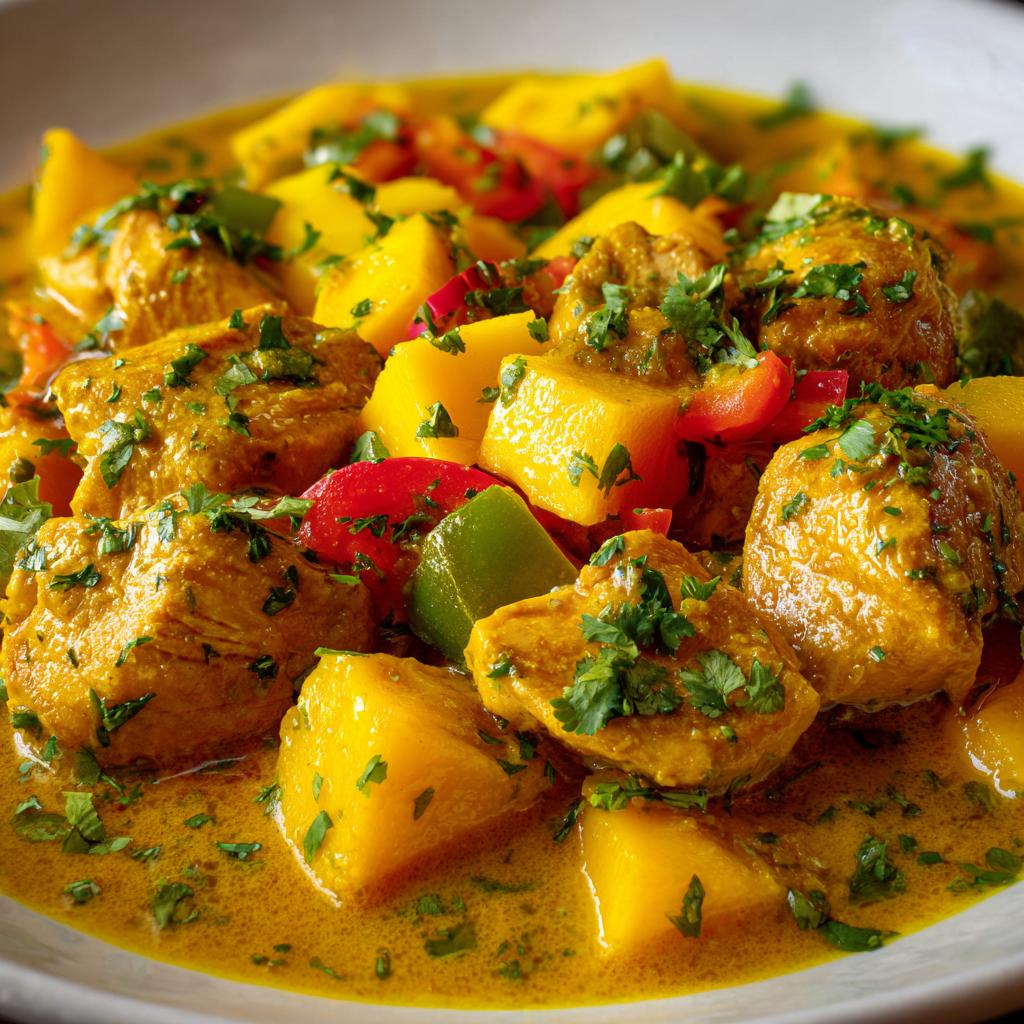 Mango-Kokos-Curry-Hühnchen