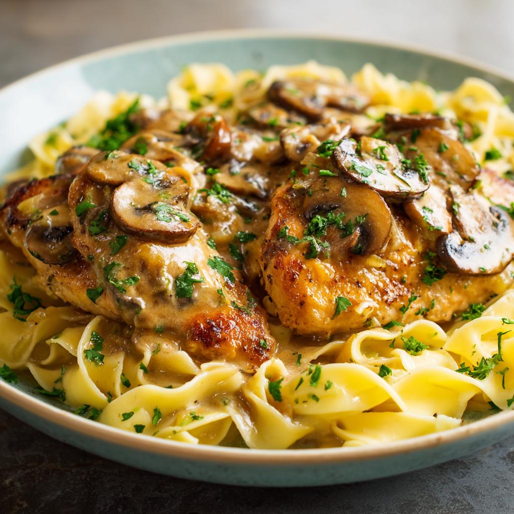 Marsala-Hühnchen mit Fettuccine