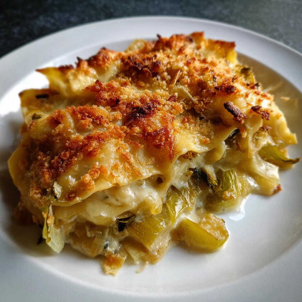 Maultaschen-Lauch-Auflauf