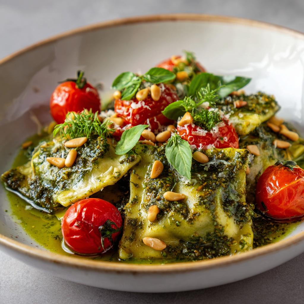 maultaschen pesto - detail 1