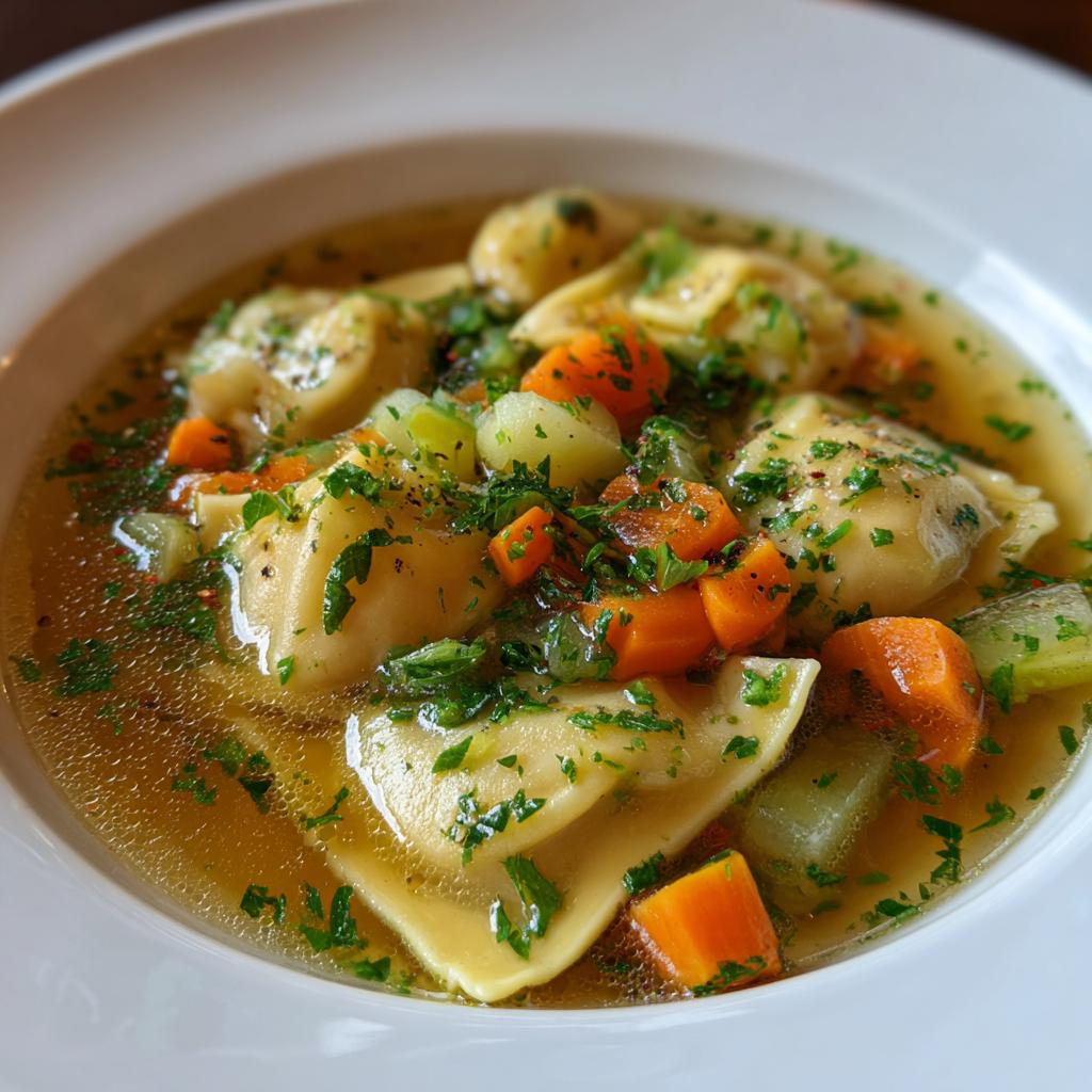 Maultaschen in Gemüsebrühe