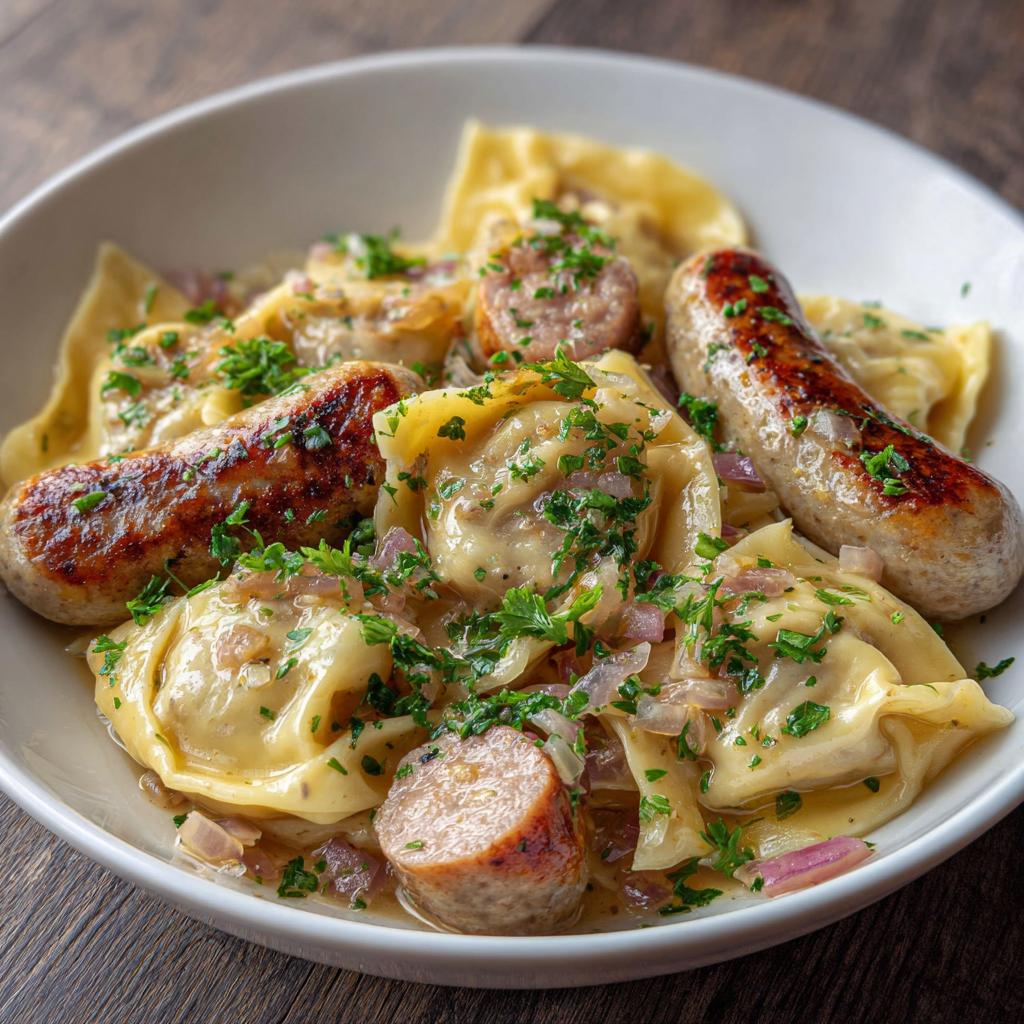 Maultaschen mit Bratwürsten