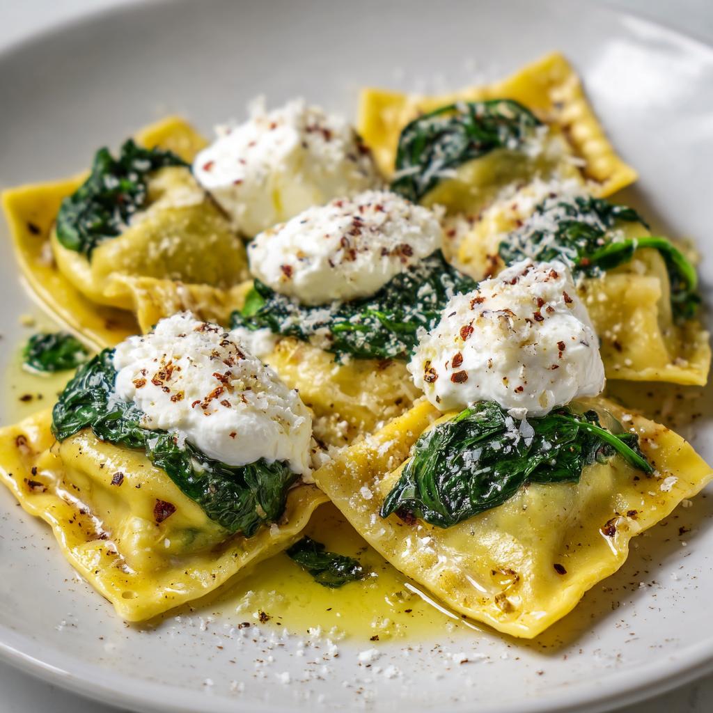 Maultaschen mit Burrata